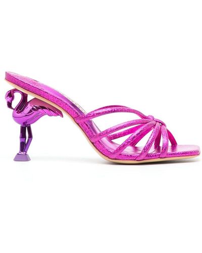 Sophia Webster Flo Flamingo 95 Leather Sandals - Pink