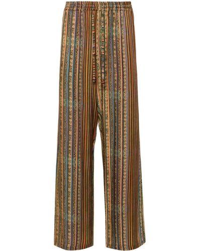 Siedres Striped Twill Pants - Natural