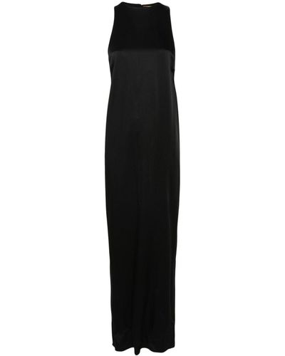 Saint Laurent Long Sleeveless Dress Tied - Black