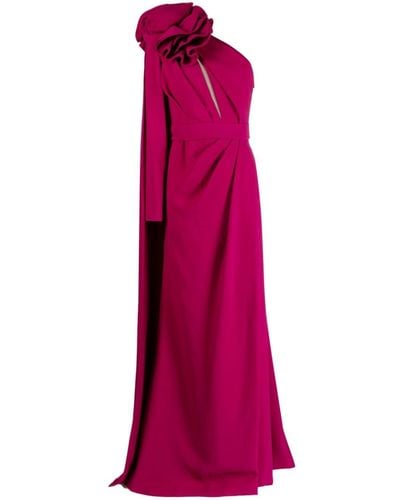 Elie Saab Cady Flower-Detailing Dress - Purple