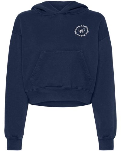 Sporty & Rich Srhwc Cropped Hoodie - Blue