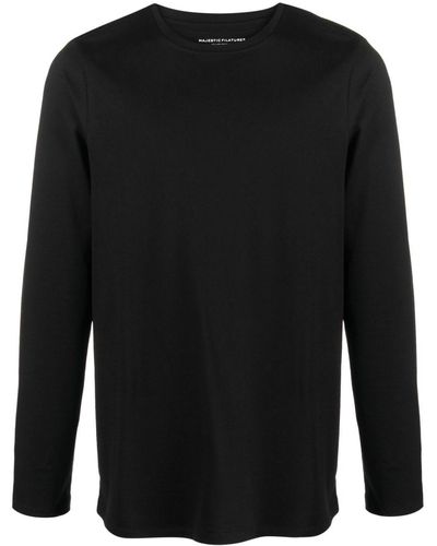 Majestic Filatures Long-Sleeve Organic-Cotton T-Shirt - Black