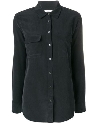 Equipment Signature Slim-Fit Silk Shirt - Black
