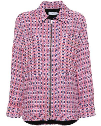 IRO Long-Sleeve Tweed Jacket - Pink