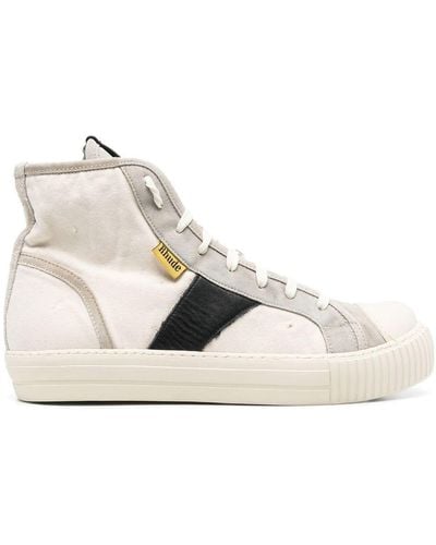 Rhude Panelled Hi-top Trainers - Natural