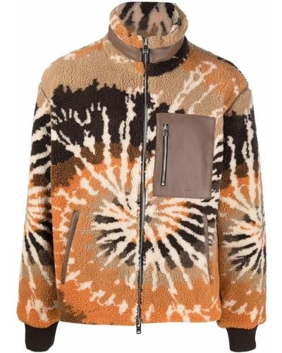 Amiri Tie-dye Pattern Fleece Jacket - Orange