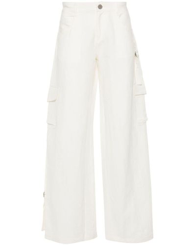 GIMAGUAS Gabi Linen-Blend Straight Trousers - White