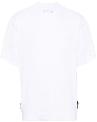 Sacai Side-Slit Cotton T-Shirt - White