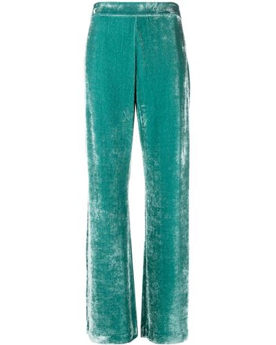Jil Sander Velvet Straight-Leg Trousers - Green