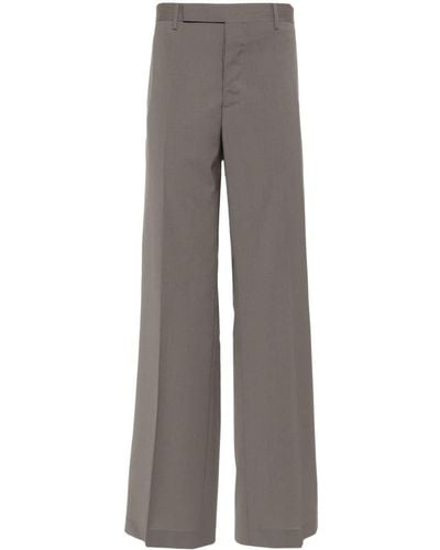 Rick Owens Pressed-Crease Straight Trousers - Grey