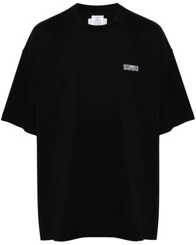 Vetements Embroidered-Logo T-Shirt - Black