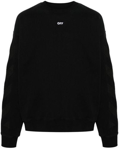 Off-White c/o Virgil Abloh Off- Diag-Stripe Cotton Sweatshirt - Black