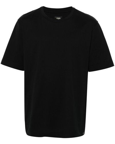 Fendi Slogan-Print Cotton T-Shirt - Black