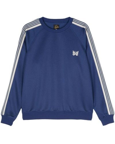 Needles Track Logo-Embroidered Sweatshirt - Blue