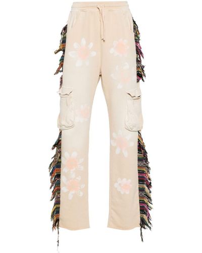 Alchemist Floral-Print Fringed Track Trousers - Natural
