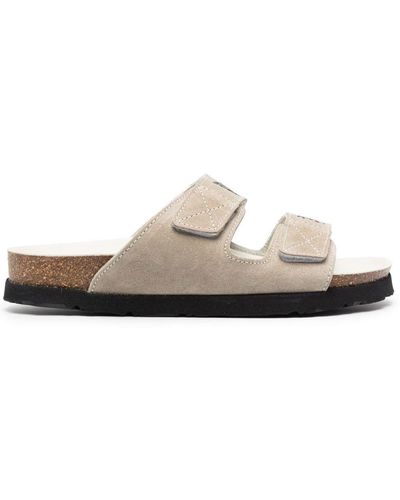 Palm Angels Logo-print Suede Sandals - White