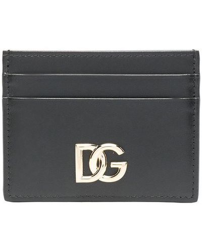 Dolce & Gabbana Dg-Logo Leather Card Holder - Black