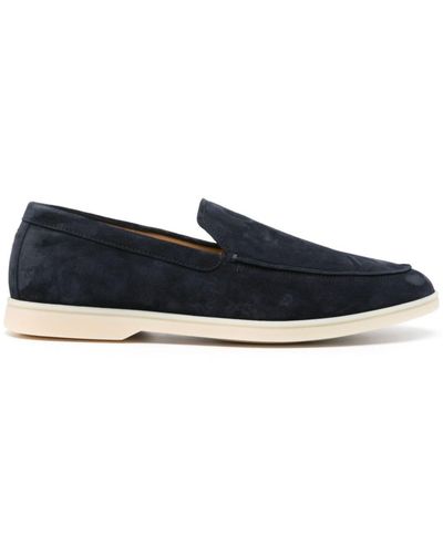 Henderson Logo-Embroidered Suede Loafers - Blue