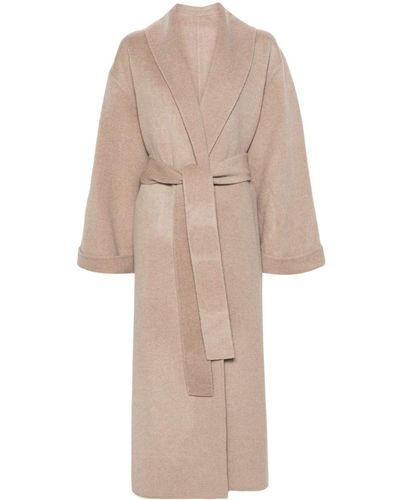 By Malene Birger Trullem Belted Wool Coat - Natural