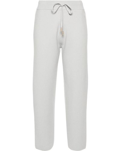 Moncler Logo-Appliqué Knitted Joggers - White