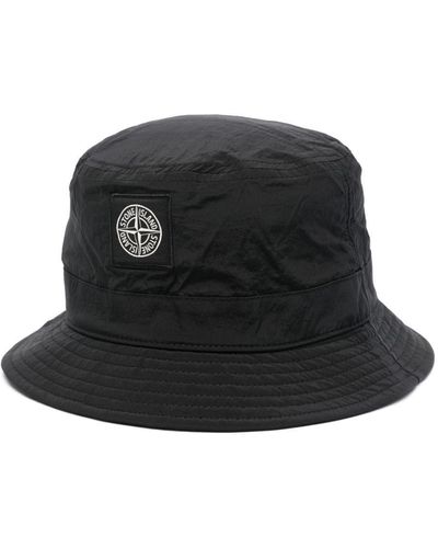 Stone Island Compass-Appliqué Bucket Hat - Black