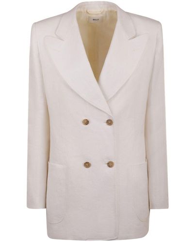 Bally Double-Breasted Linen Blazer - Natural
