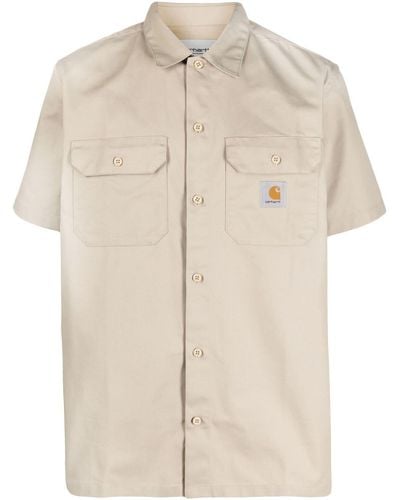 Carhartt Logo-patch Short-sleeve Shirt - Natural