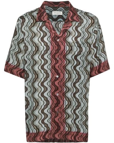 Dries Van Noten Graphic-Print Shirt - Gray