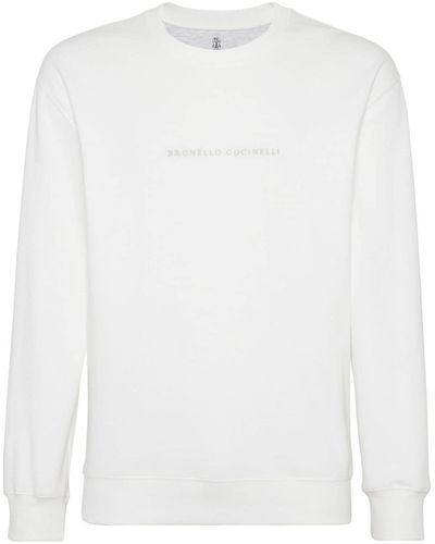 Brunello Cucinelli Sweatshirt With Embroidery - White