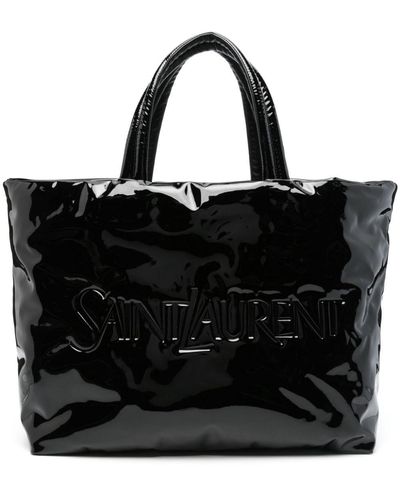 Saint Laurent Logo-Debossed Tote Bag - Black