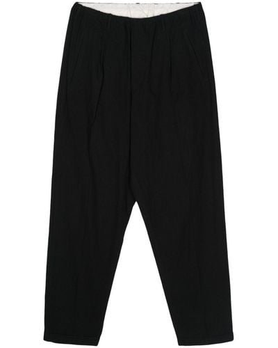 Magliano Pleat-Detail Cotton Trousers - Black