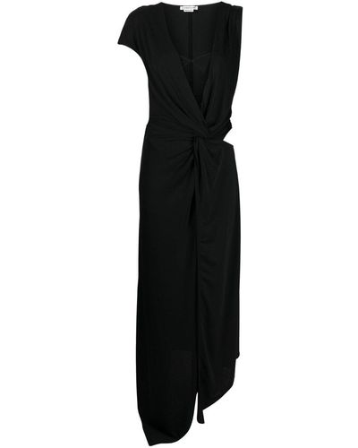 ALESSANDRO VIGILANTE Asymmetric Cut-Out Maxi Dress - Black