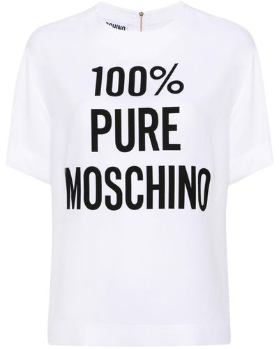 Moschino Slogan-Print Blouse - White