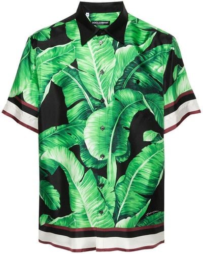 Dolce & Gabbana Banana Tree-Print Shirt - Green