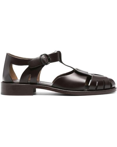 Hereu Pesca Leather Sandals - Black
