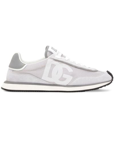 Dolce & Gabbana Logo-Print Lace-Up Trainers - White