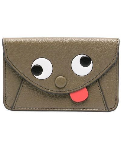 Anya Hindmarch Zany Logo-Plaque Wallet - Green