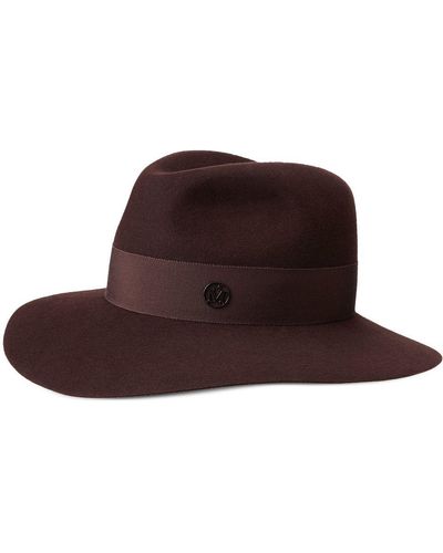 Maison Michel Henrietta Felt Fedora Hat - Brown