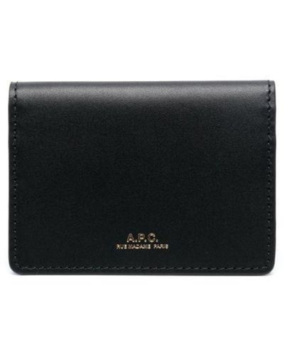 A.P.C. Logo-Stamp Leather Wallet - White