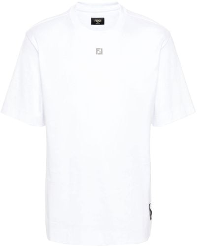 Fendi Tshirt Mj Ff Metal - White