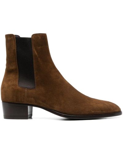 Saint Laurent Wyatt 40Mm Chelsea Boots - Brown