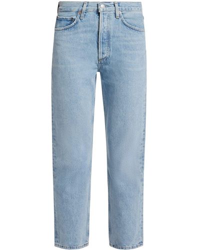 Agolde Riley Cropped Straight-Leg Jeans - Blue