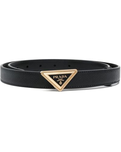 Prada Saffiano Leather Belt - Black