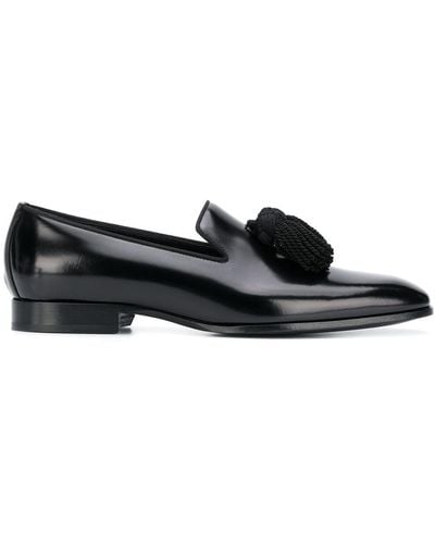 Jimmy Choo Foxley Tassel-Detail Leather Loafers - Black