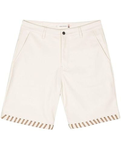 Honor The Gift Stitch-Detail Faux-Leather Shorts - Natural