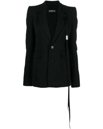 Ann Demeulemeester Notched-Lapels Single-Breasted Blazer - Black