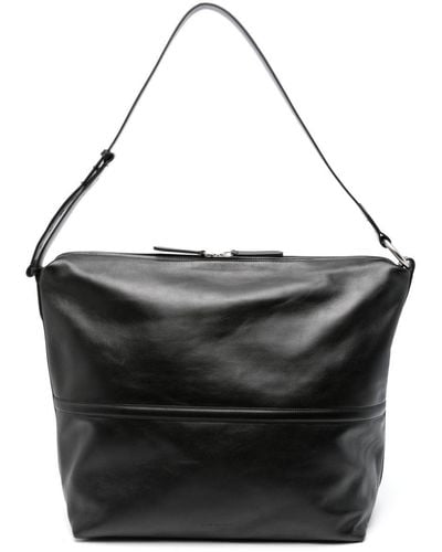 Dries Van Noten Pebbled Leather Shoulder Bag - Black