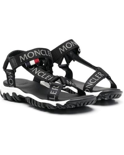Moncler Logo-Print Strap Sandals - Black