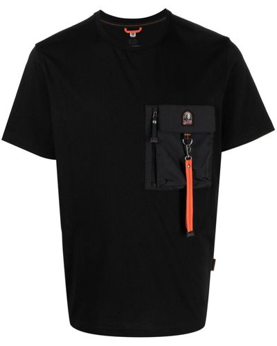 Parajumpers Mojave Zip-Pocket Cotton T-Shirt - Black