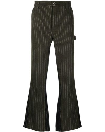 GALLERY DEPT. Pinstripe Mid-Rise Flared Trousers - Black